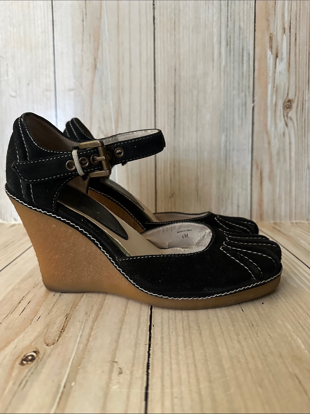 Charles by Charles David Suede Ankle-Strap Wedge Heels